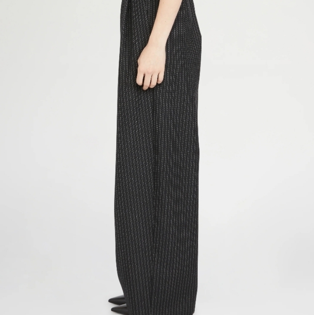 Antonio Marras Italian Pinstripe Wide Leg Pants Silk Waistband IT 44 (US 8) - Picture 6 of 6